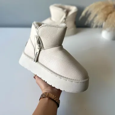 Ghete dama imblanite bej B717